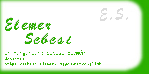 elemer sebesi business card